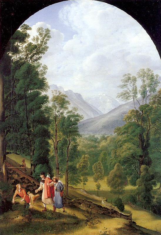 Olivier, Johann Heinrich Ferdinand Landscape near Berchtesgaden Sweden oil painting art
